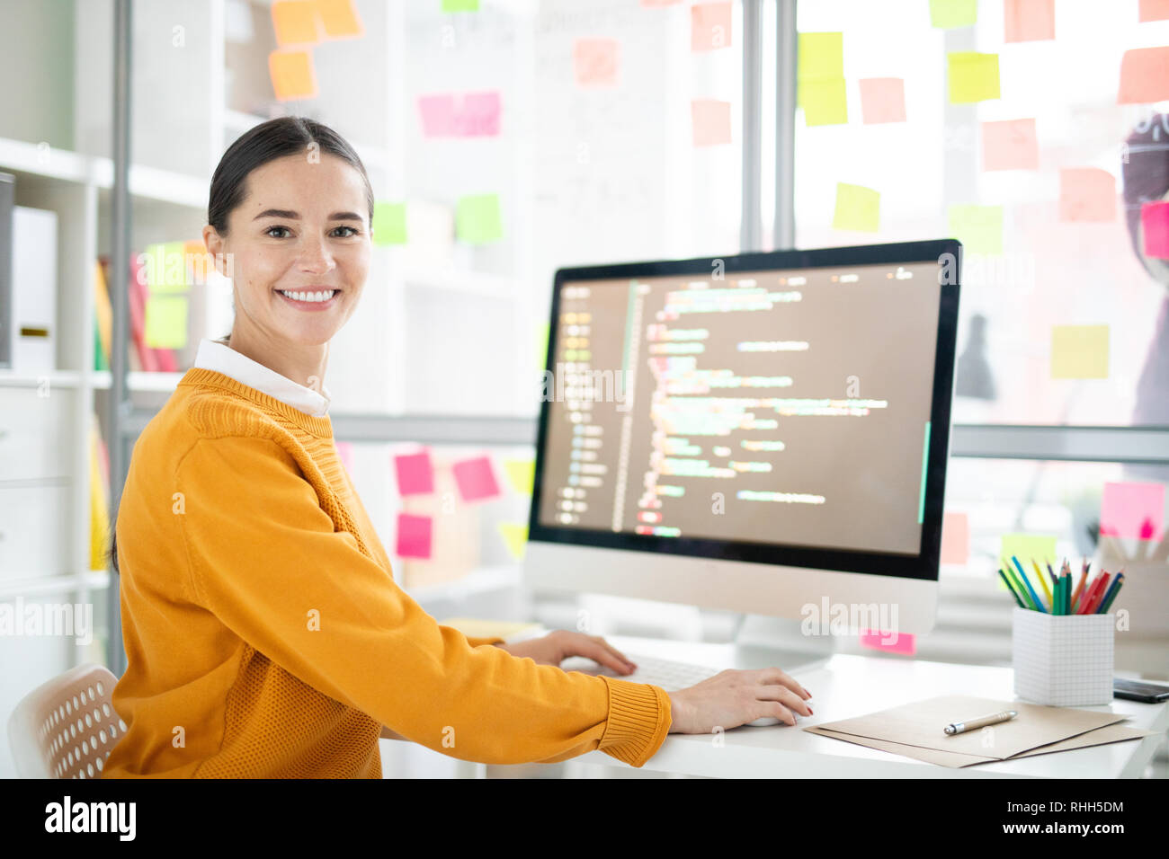 Pretty webdesigner Stock Photo