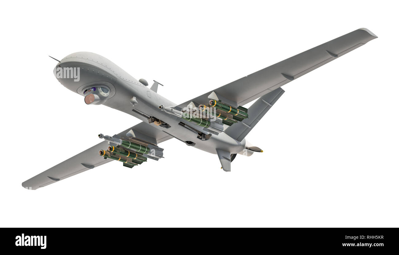 Military Drone. 3D rendering isolated on white background Stock Photo ...