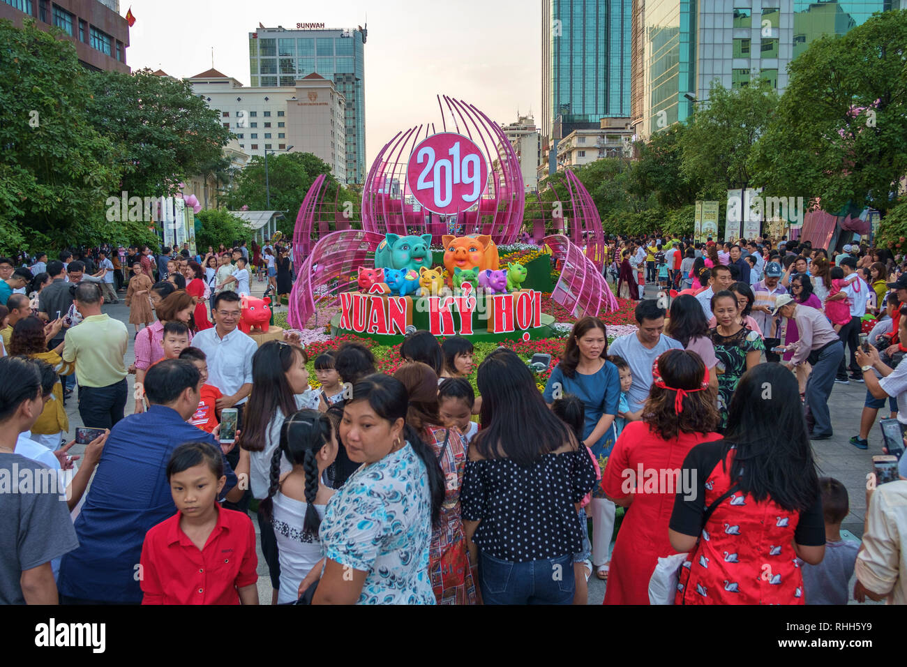 New Lunar Year 2019 celebration in Ho Chi Minh City Stock Photo