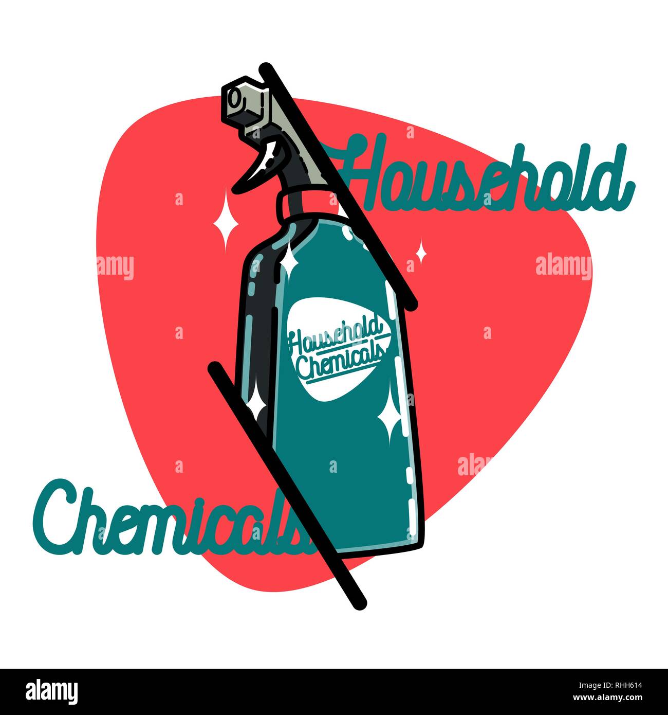 Color vintage household chemicals emblem, label, badge and design ...