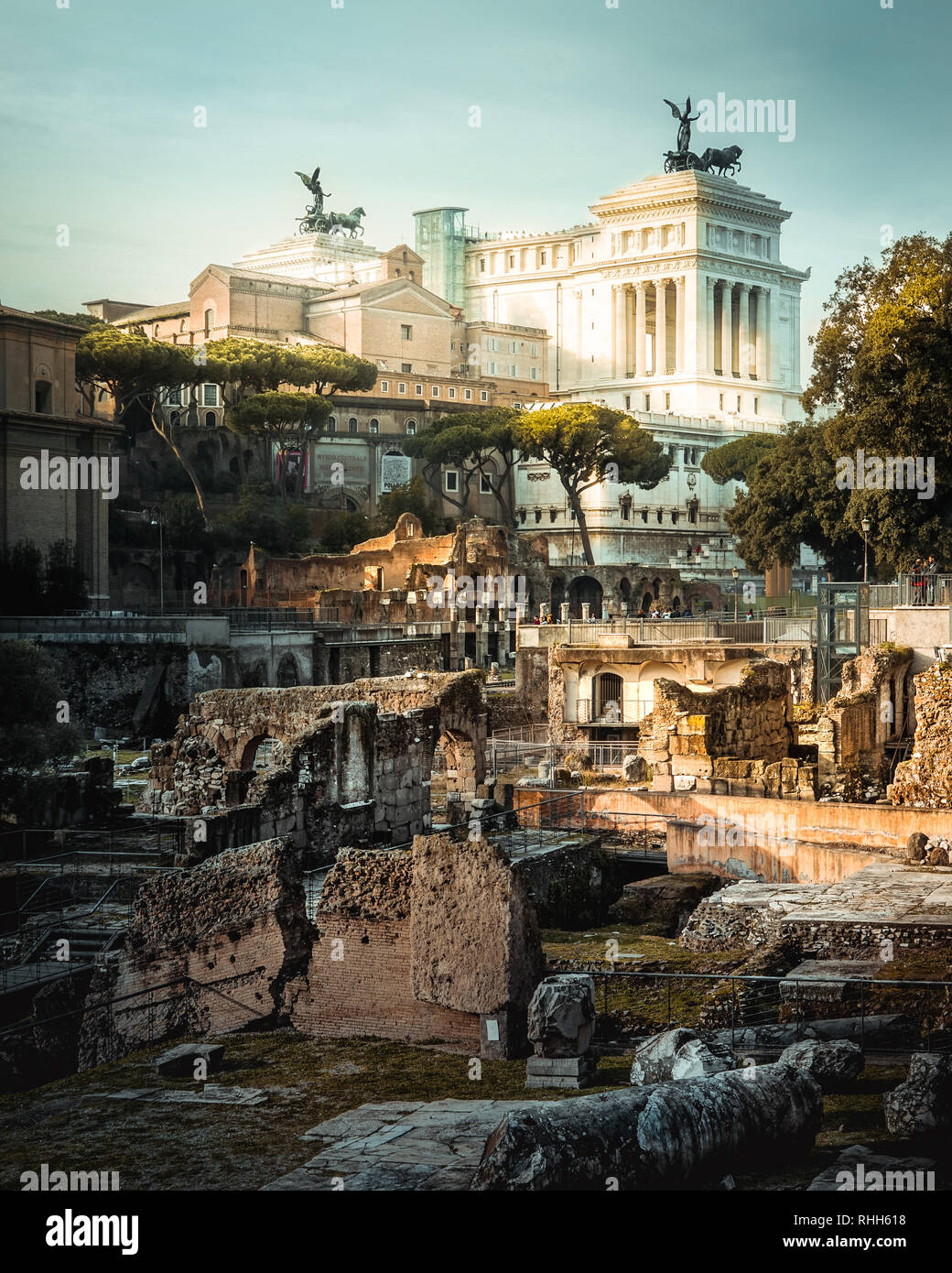 Imperial Forum, Rome, at dawn. Stock Photo