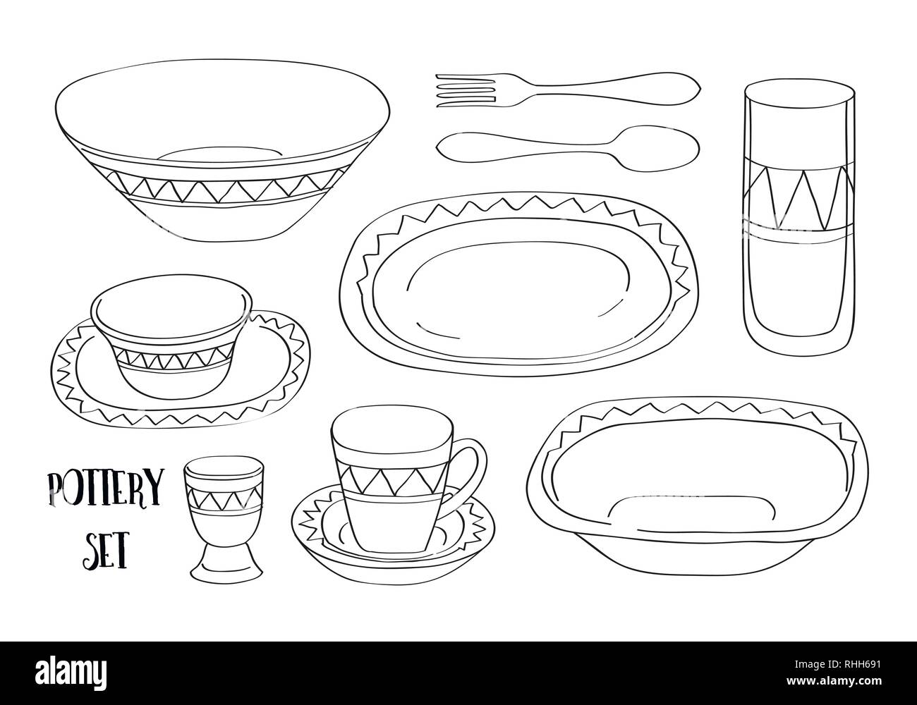 Pottery icon set for your design. Vector illustration, EPS 10 Stock ...