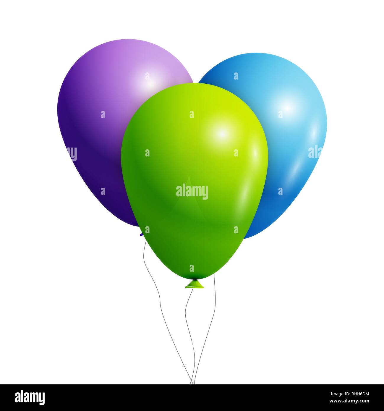 Colorful Balloons in isolated White Background. Vector illustration ...