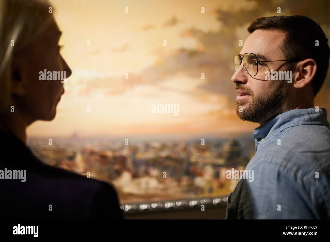 People Discussing Art Stock Photo Alamy