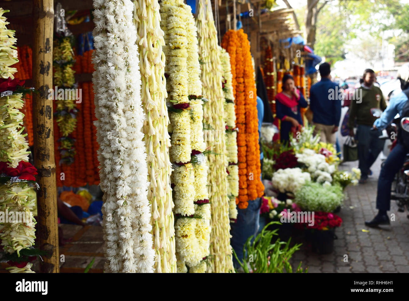 Guwahati,Assam,India February 02 2019 Fresh Flower Market Stock