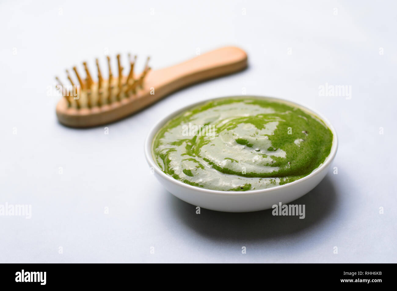 Natural Hair Mask Homemade Avocado Hair Treatment Top View Stock
