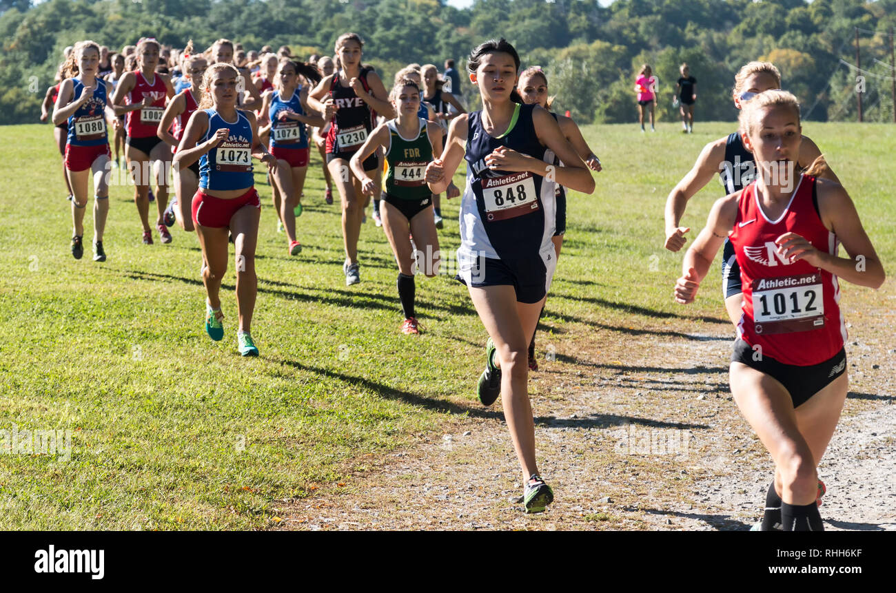 Wappingers falls, New York, USA 23 September 2017 The lead pack of Wappingers falls, New York, USA 23 September 2017 The lead pack of