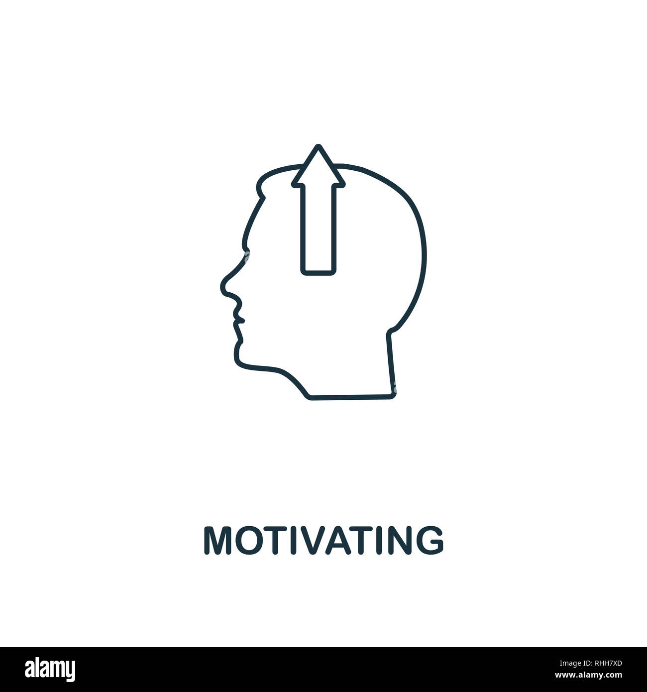 Motivating icon. Thin outline creativeMotivating design from soft ...