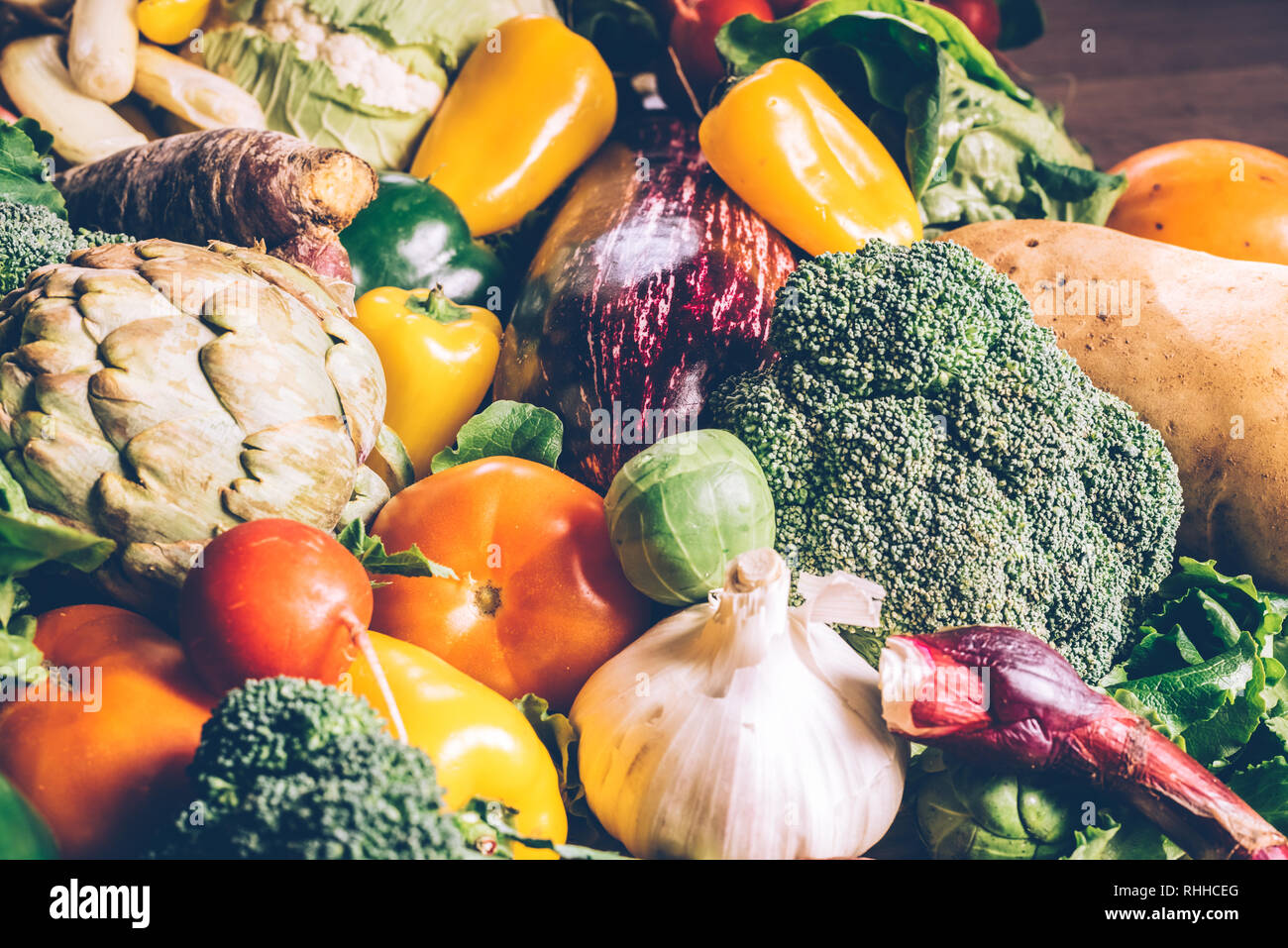 Variety of fresh vegetables to protect against cancer Stock Photo Alamy