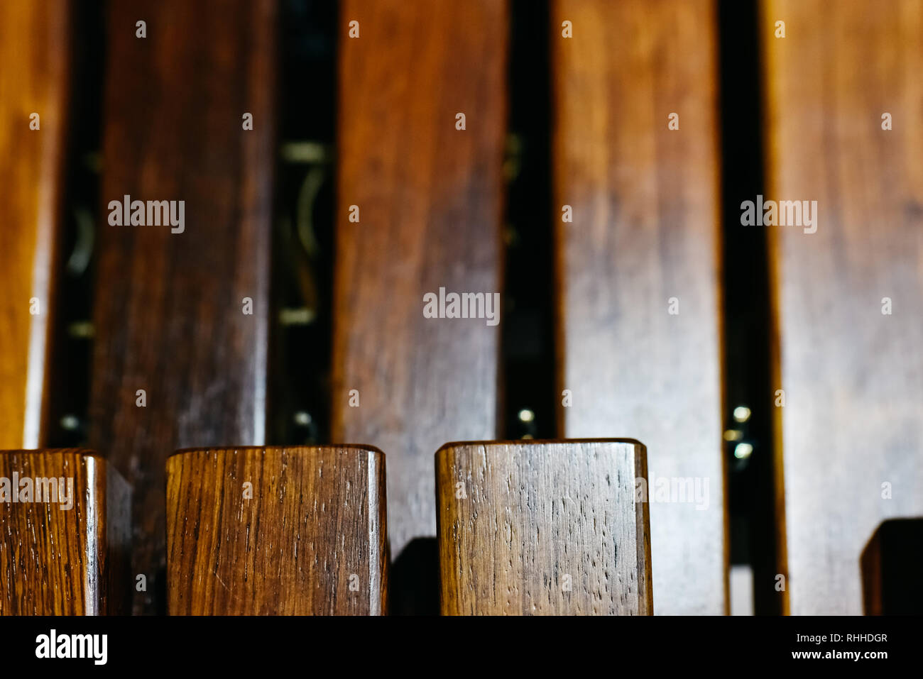 Wooden keys of a xylophone Stock Photo Alamy