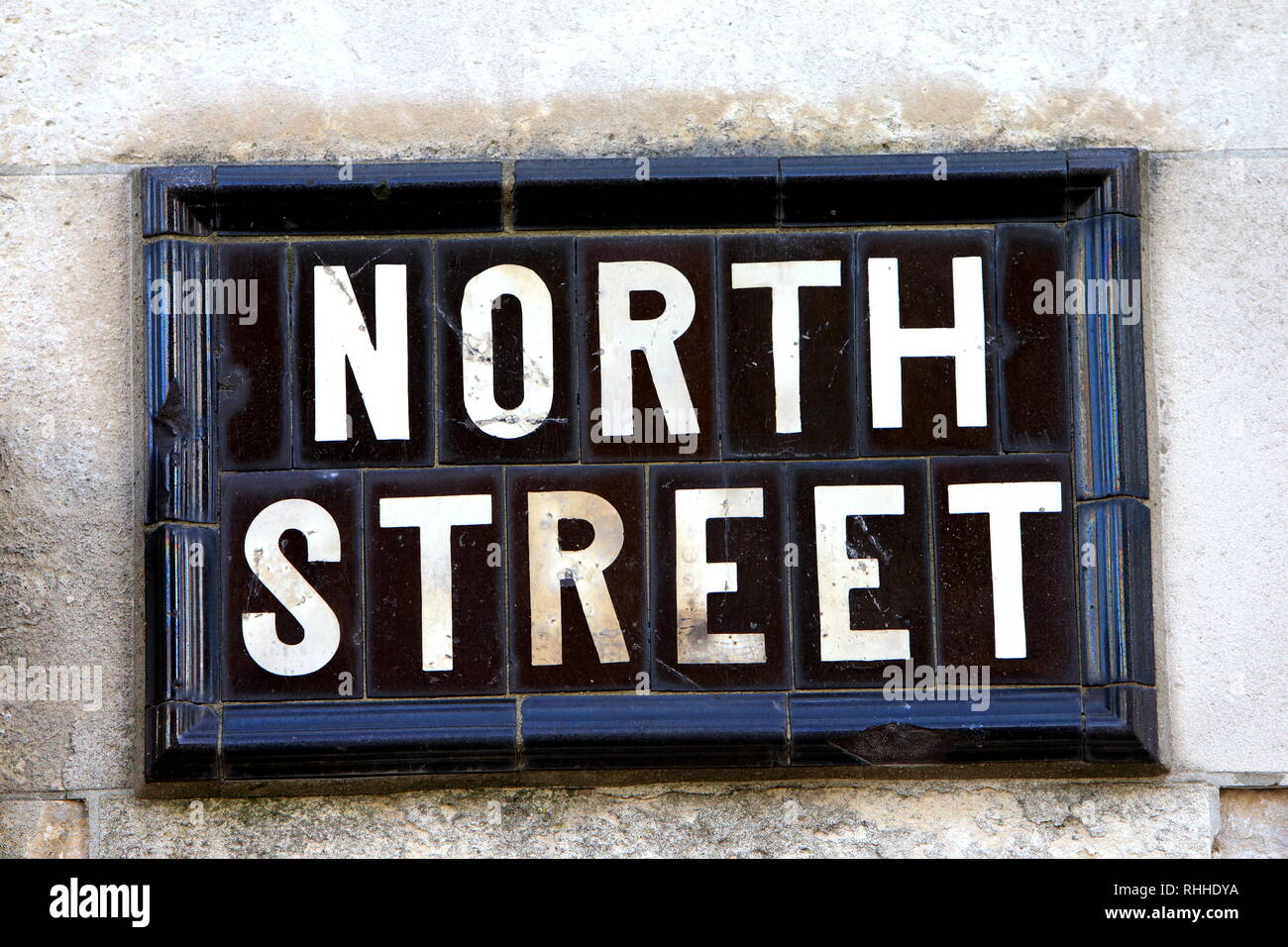 Old Belfast Street sign display the words 'North Street' in Belfast