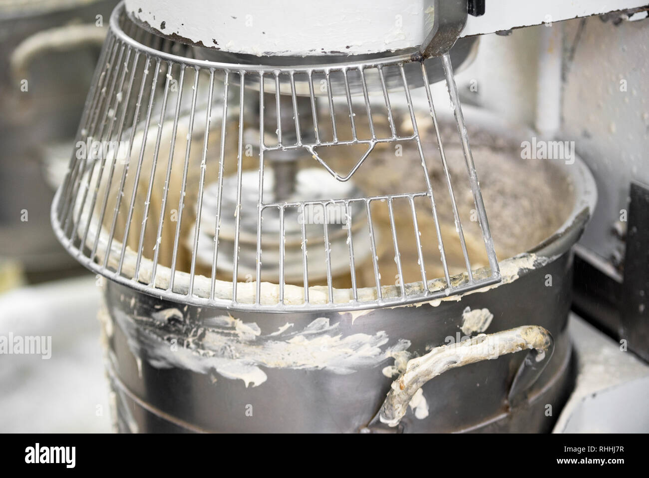 kneading dough in bakery dough mixer machine Stock Photo - Alamy