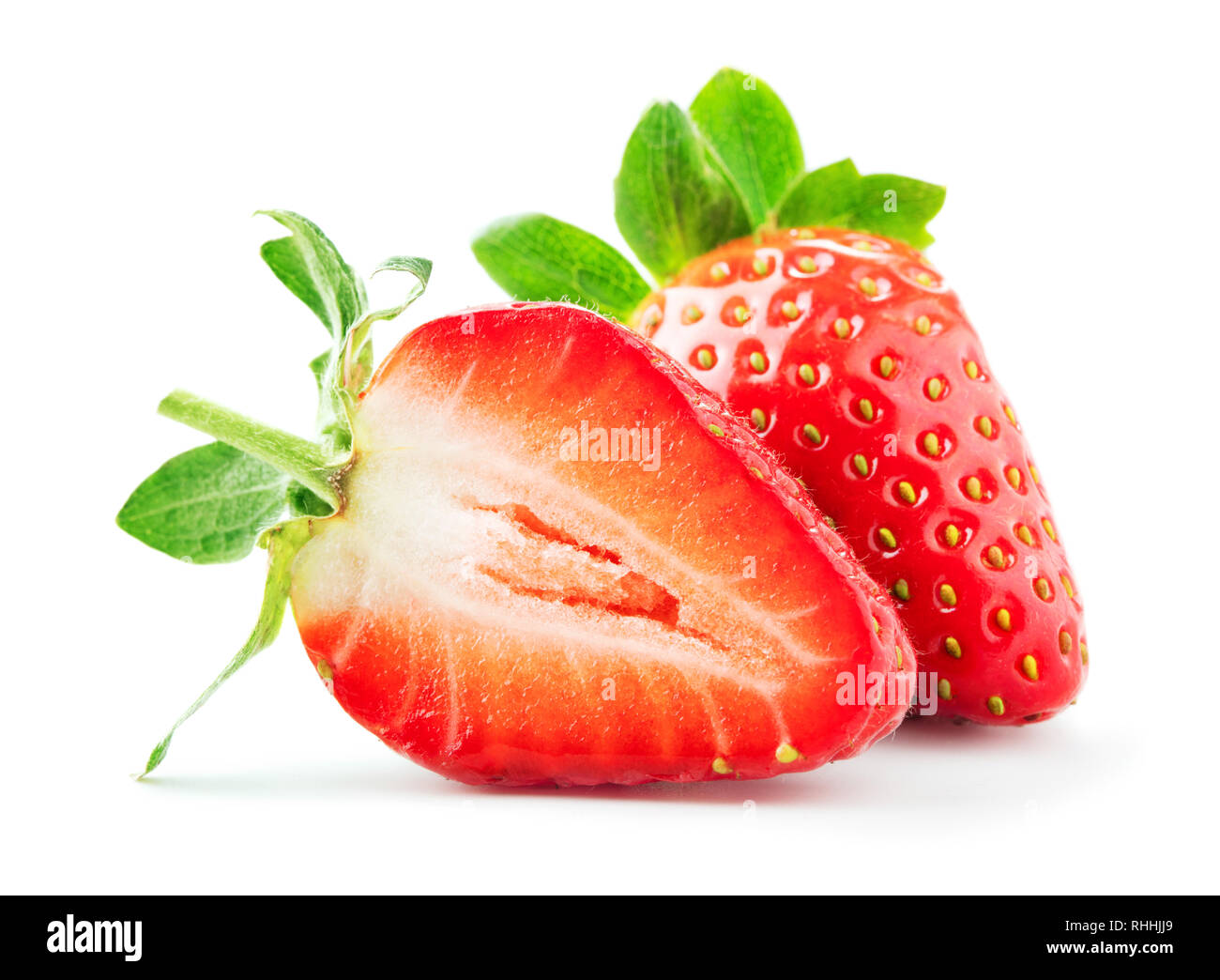 fresh ripe strawberry fruits isolated on white background Stock Photo ...