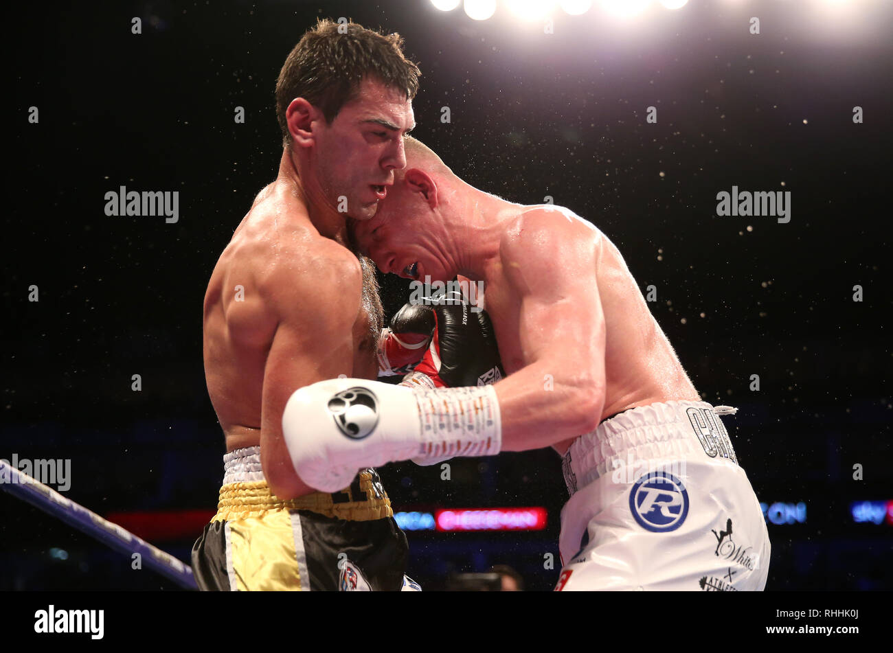 Sergio Garcia (left) lands a punch on Ted Cheeseman during the European