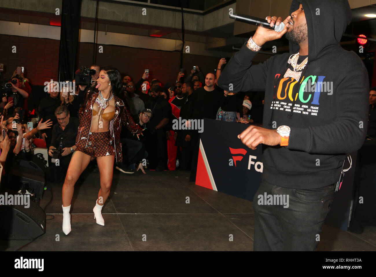 Atlanta, USA. . 02nd Feb, 2019. Cardi B at the Fanatics Super Bowl Party at  the College Football Hall of Fame on February 2, 2019 in Atlanta, Georgia.  Credit: Walik Goshorn/Media Punch/Alamy