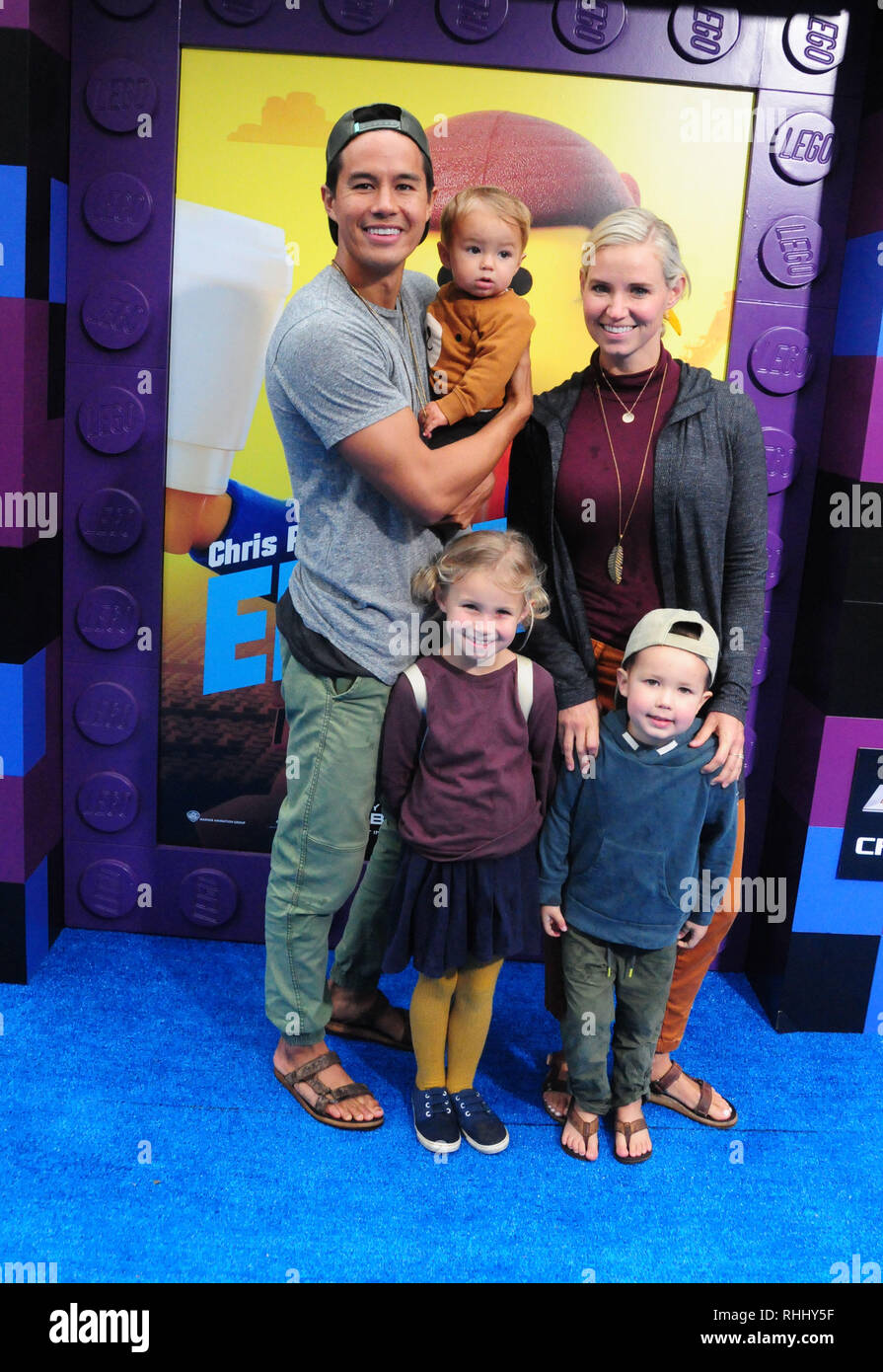 California, USA. 2nd Feb 2019. The Bucket List Family Garrett Gee, wife