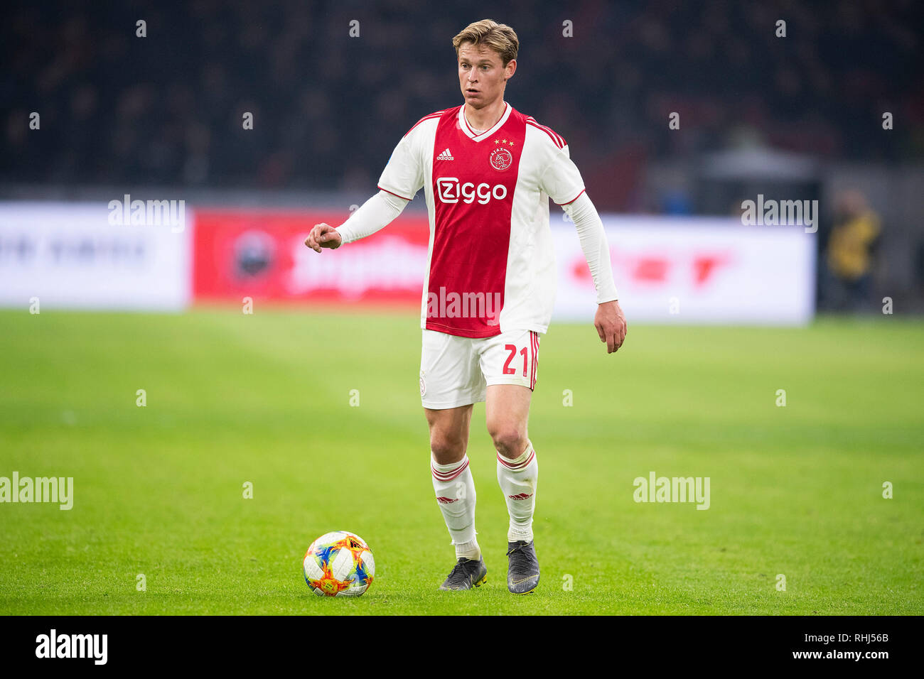 Amsterdam Netherlands 2nd Feb 2019 Dutch Eredivisie Ajax Player Frenkie De Jong During The Match Ajax Vvv Venlo Final Score 6 0 Credit Pro Shots Alamy Live News Stock Photo Alamy