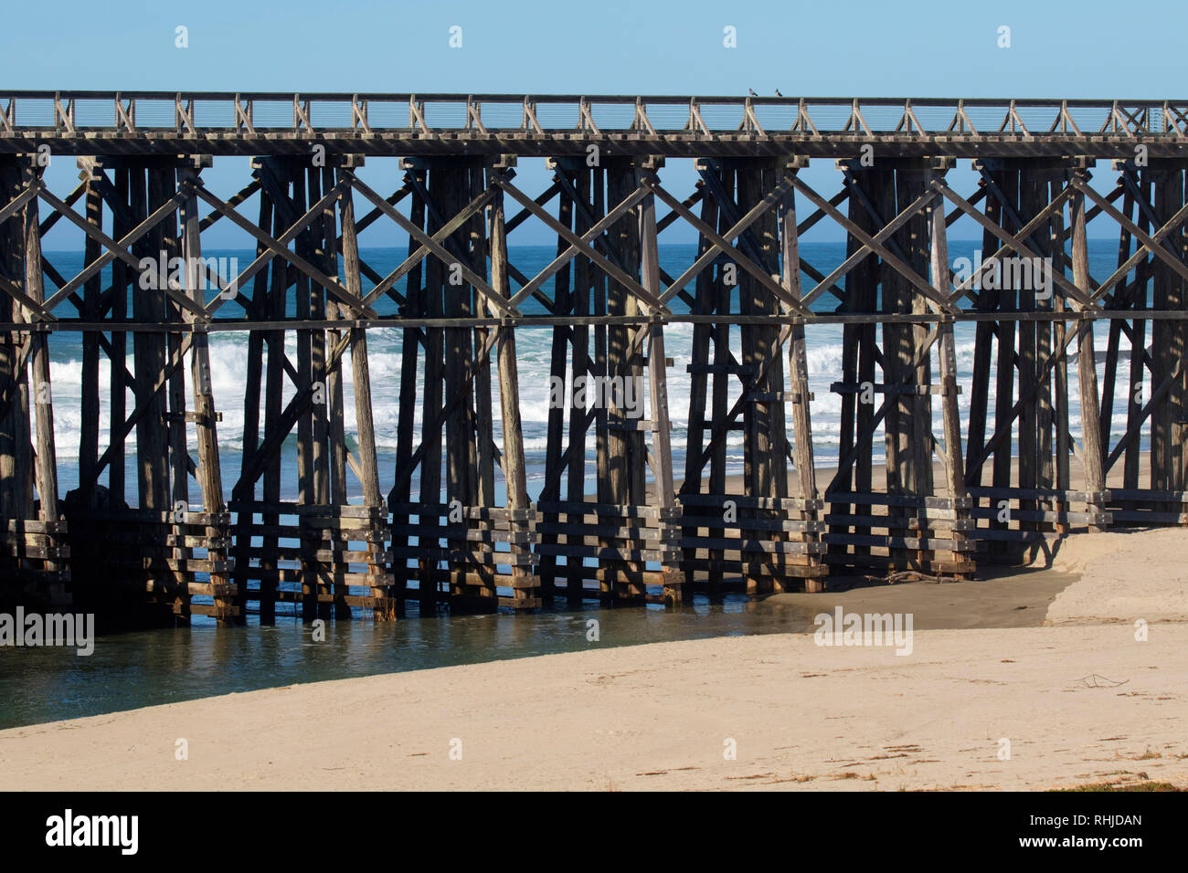 Pudding Creek Trestle, MacKerricher State Park, California Stock Photo