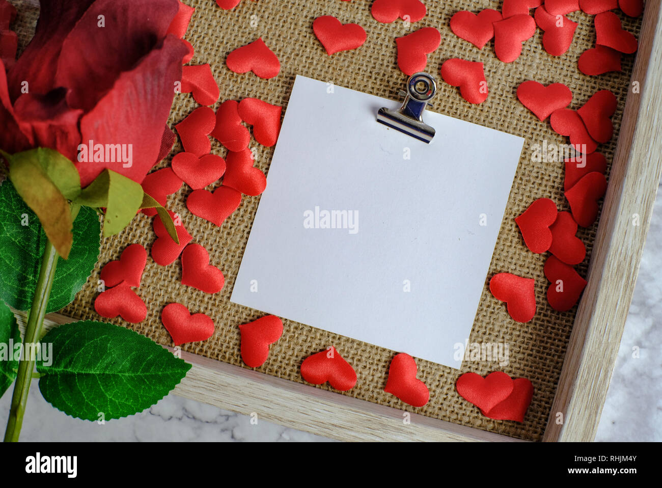 Valentines Day Background Red Rose With Message Card Of Love