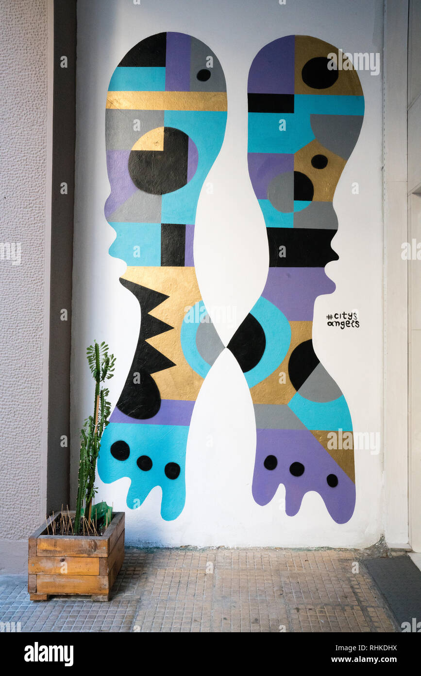 Street art by Cacao Rocks #CitysAngels Stock Photo - Alamy
