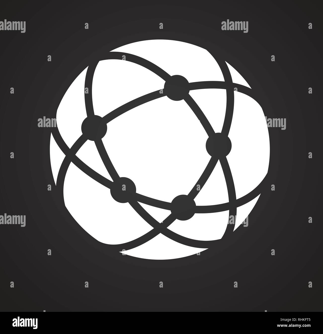 Globe icon on black background for graphic and web design, Modern ...