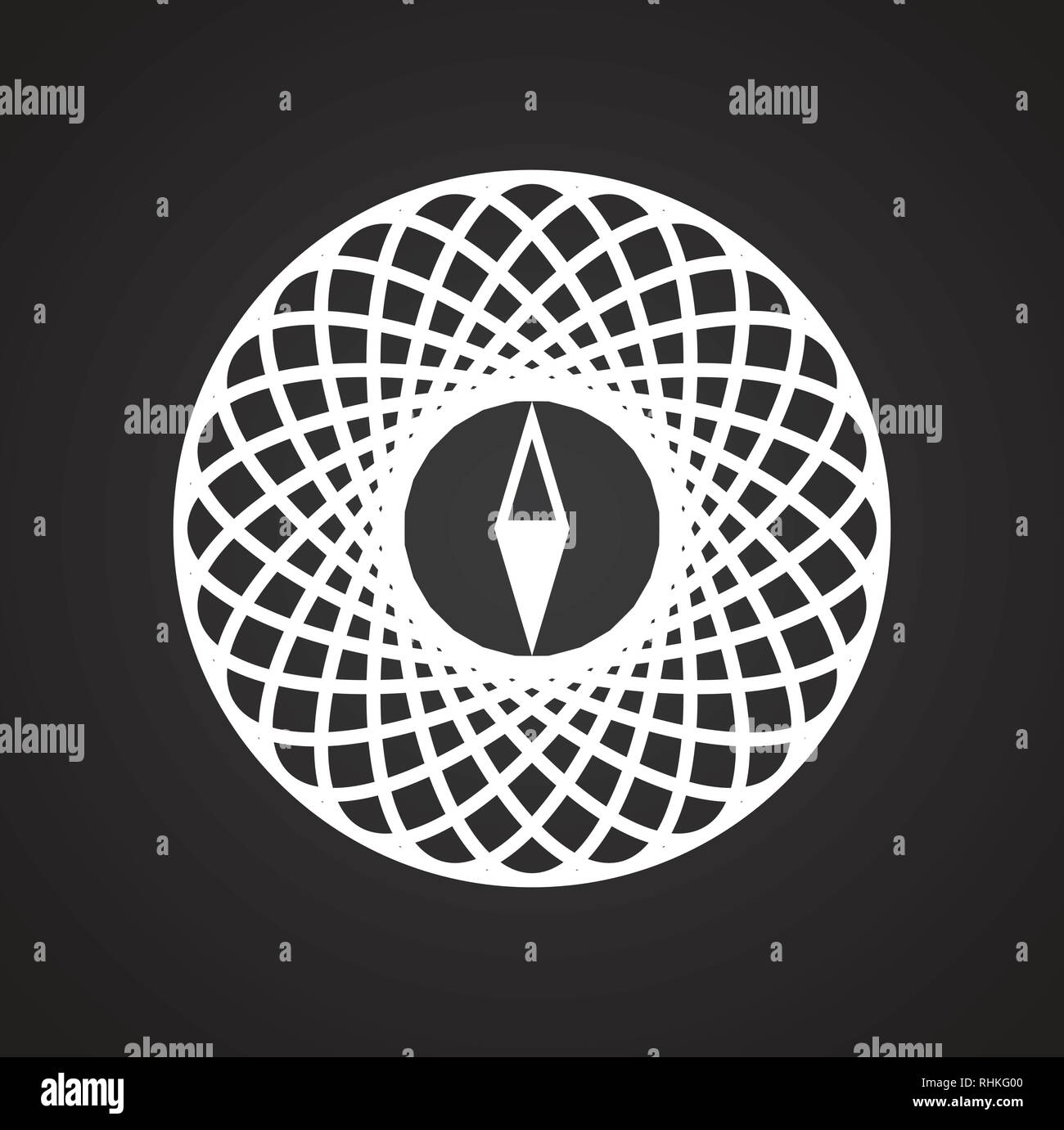 Globe icon on black background for graphic and web design, Modern ...