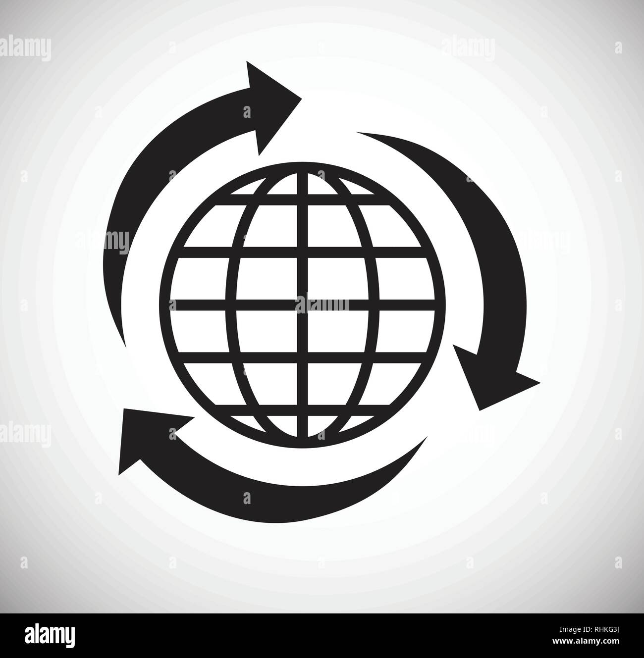 Globe icon on white background for graphic and web design, Modern ...