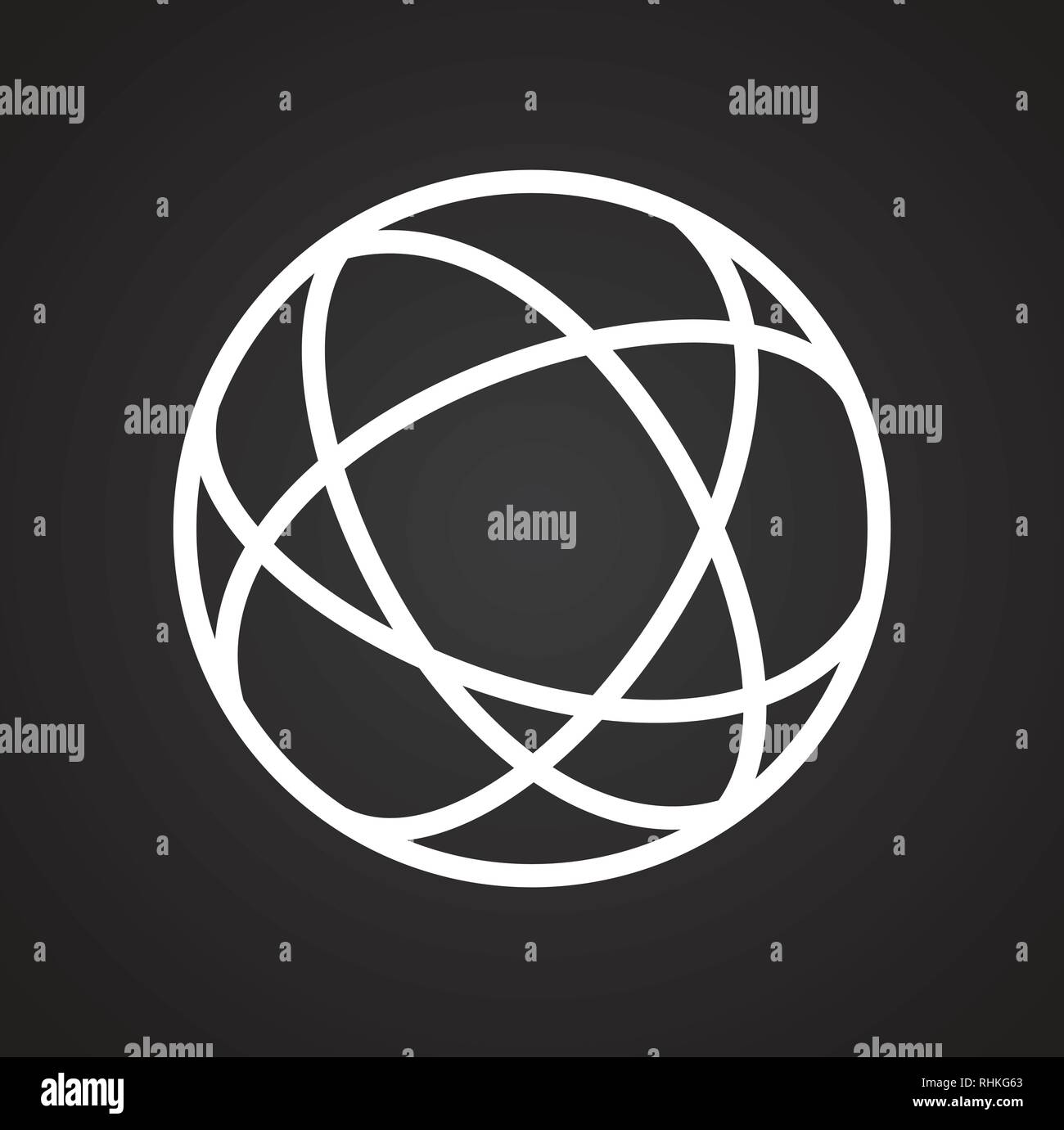 Globe icon on black background for graphic and web design, Modern ...