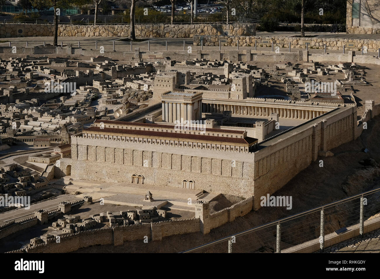 A scale model of Herod's Temple and of Jerusalem in the Second Temple Period, as it was prior to its destruction by the Romans in 66 CE, placed at the campus of Israel Museum in West Jerusalem Stock Photo