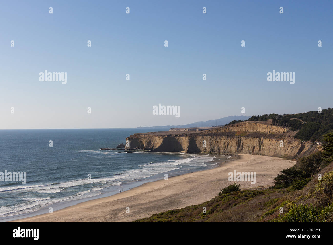 Lonely beach along Highway #1 below San Francisco, California, USA Stock Photo