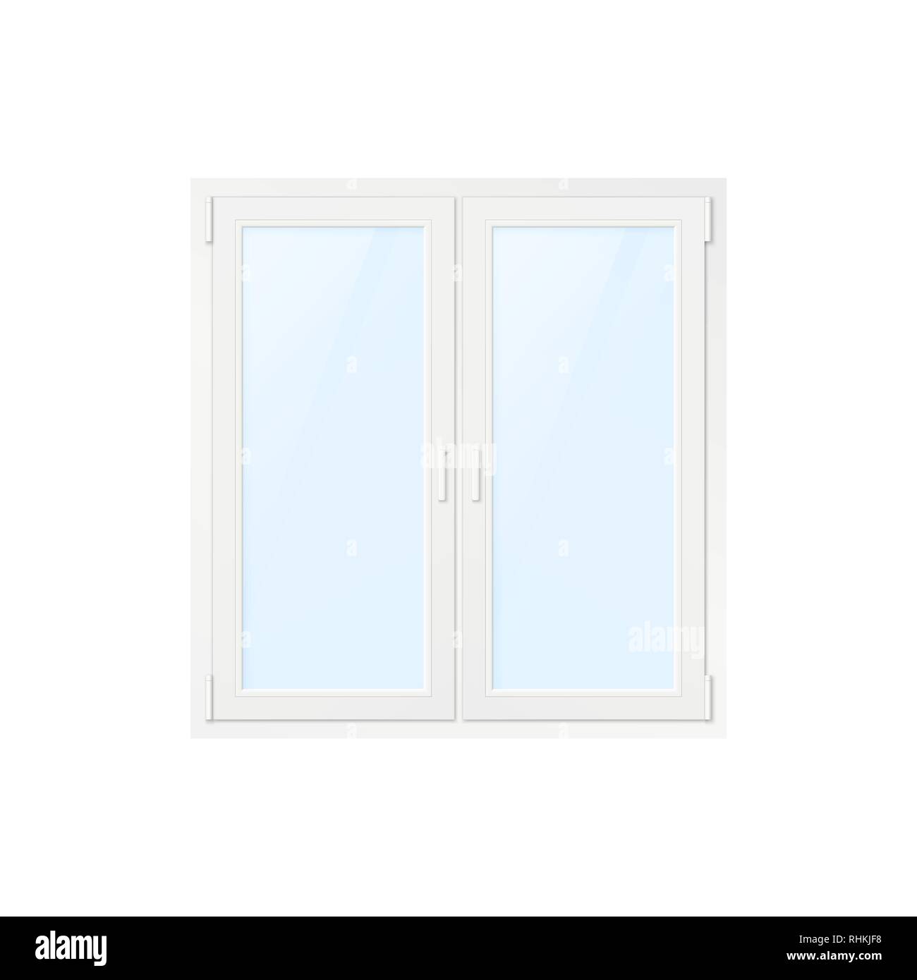 White Office Plastic Window. Vector Illustration Isolated on White