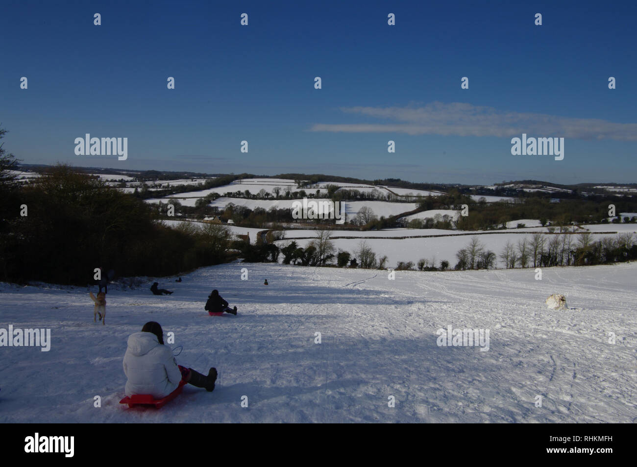 Winter on Egford Hill, Frome, Somerset Stock Photo Alamy