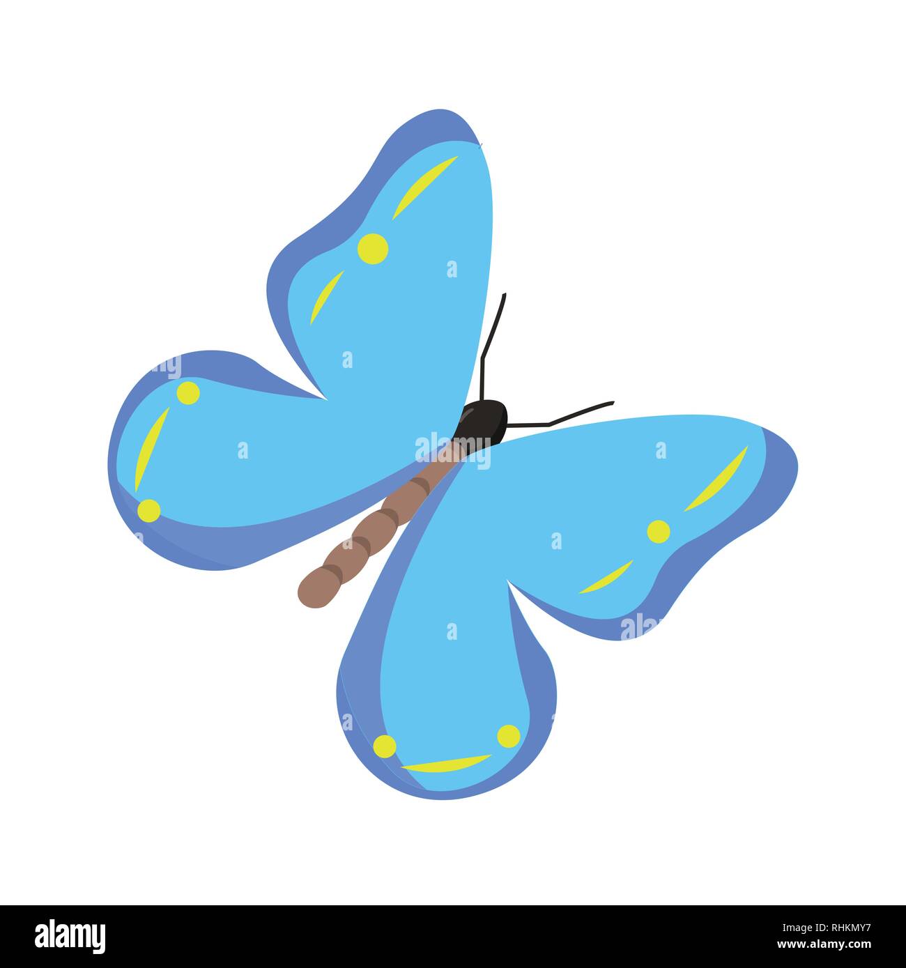 Butterfly on white background for graphic and web design, Modern simple ...