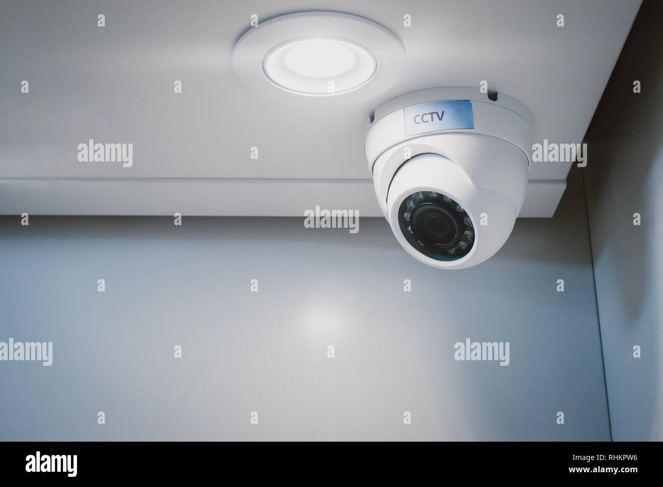 CCTV security camera on wall in the home office for surveillance monitoring  home guard system Stock Photo - Alamy