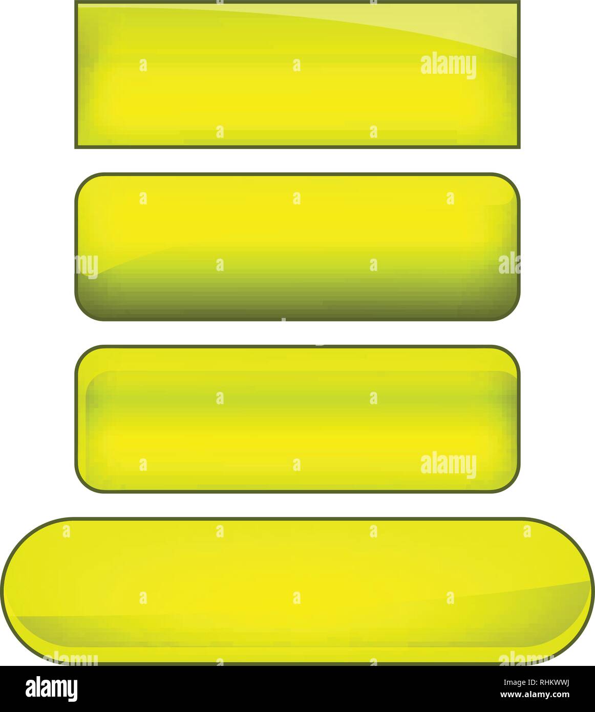 vector bright glossy web buttons set - green and yellow Stock Vector ...