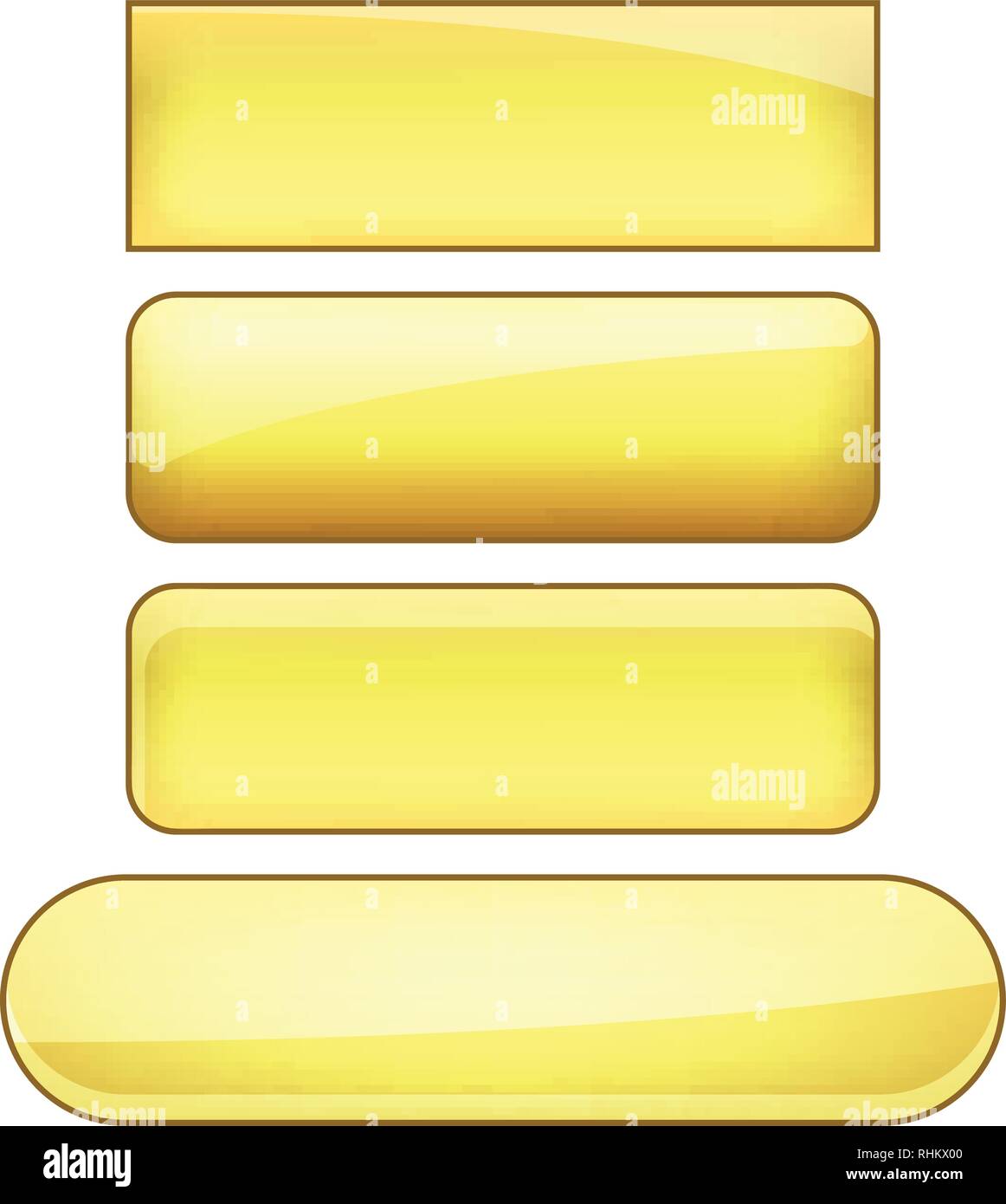 vector bright glossy web buttons set - golden Stock Vector Image & Art ...