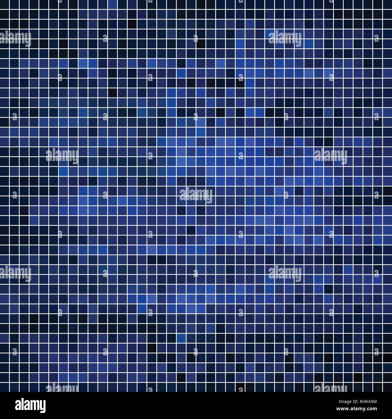 abstract vector square pixel mosaic background - dark blue Stock Vector ...