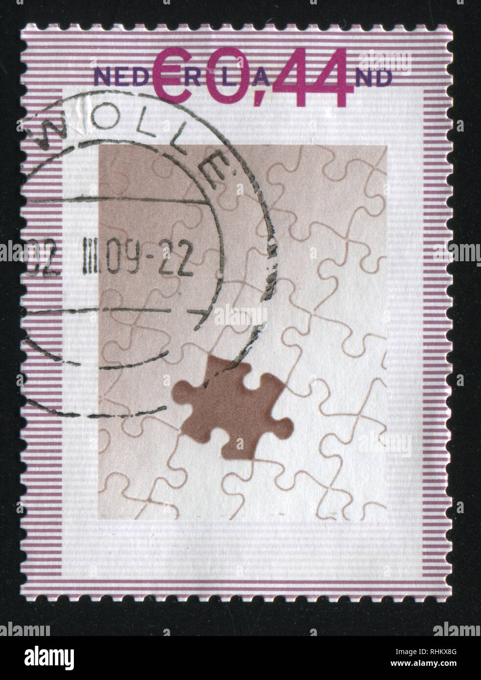 RUSSIA KALININGRAD, 21 JUNE 2017: stamp printed by Netherlands shows pieces  puzzle, circa 2009 Stock Photo - Alamy