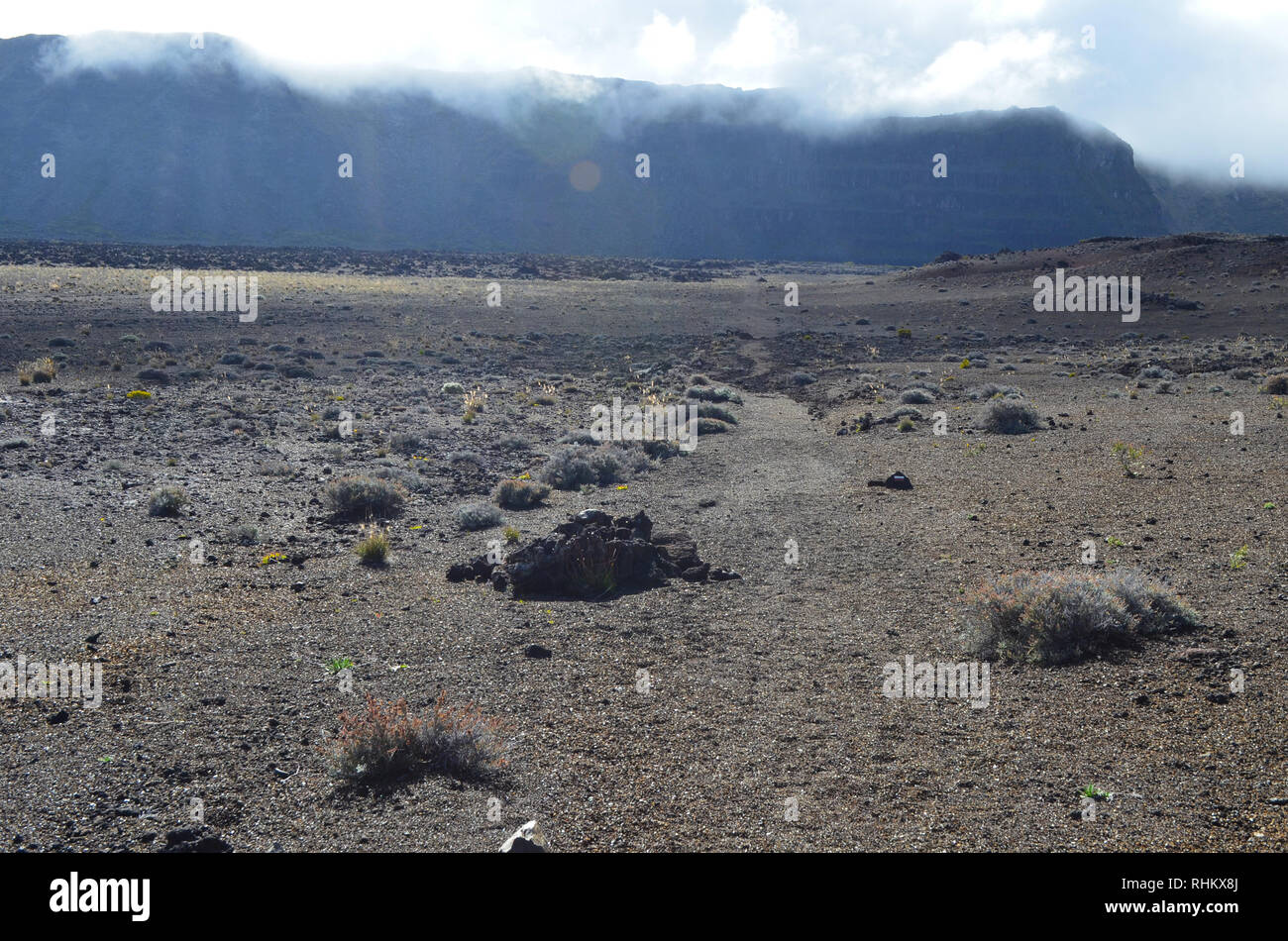 Trek towards the Piton de la Fournaise, an active volcano in Réunion