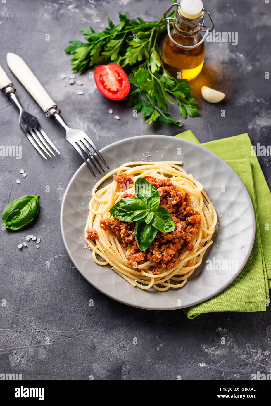 Pasta Bolognese. Spaghetti with meat sauce Stock Photo Alamy