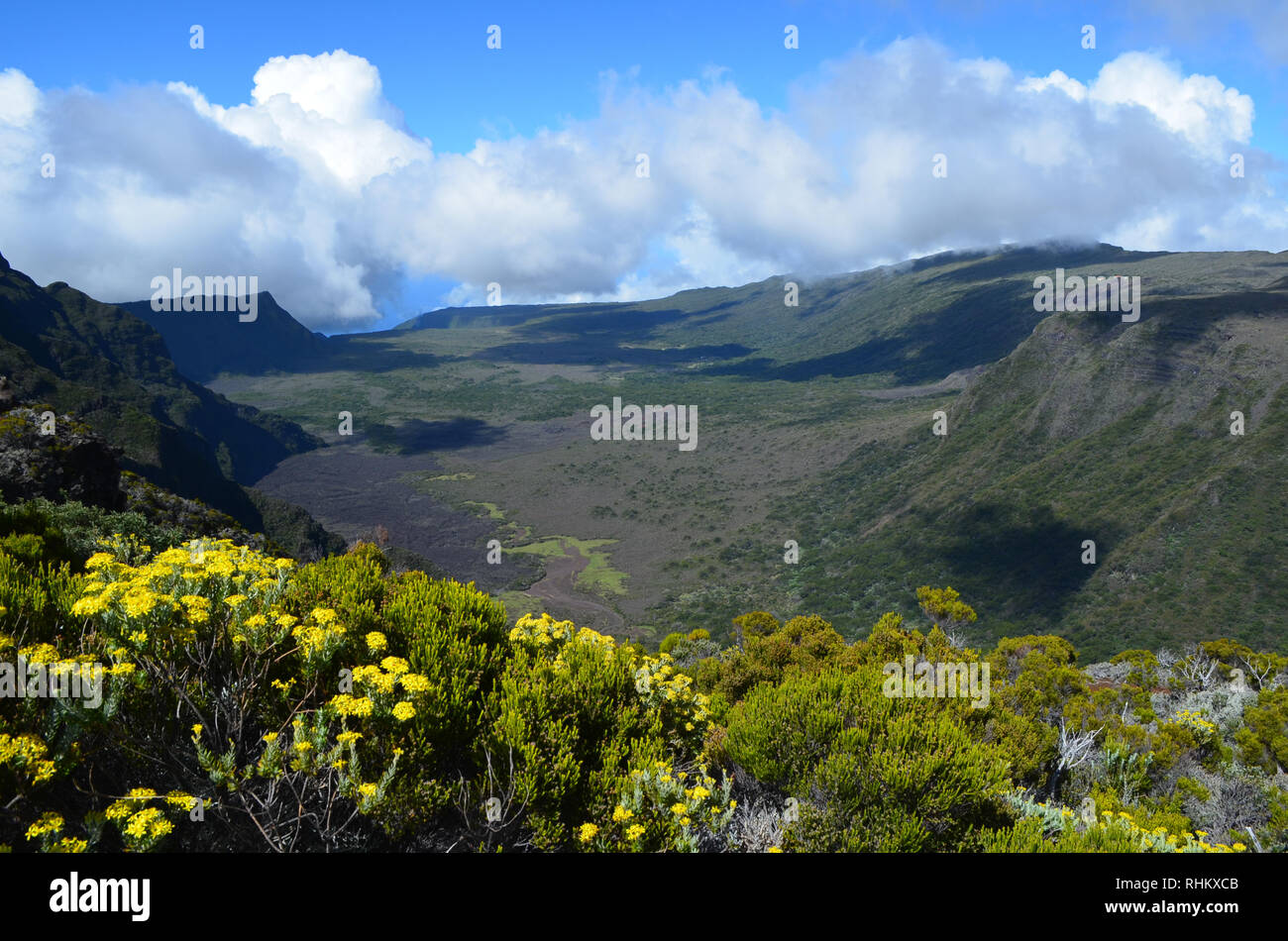 Trek towards the Piton de la Fournaise, an active volcano in Réunion