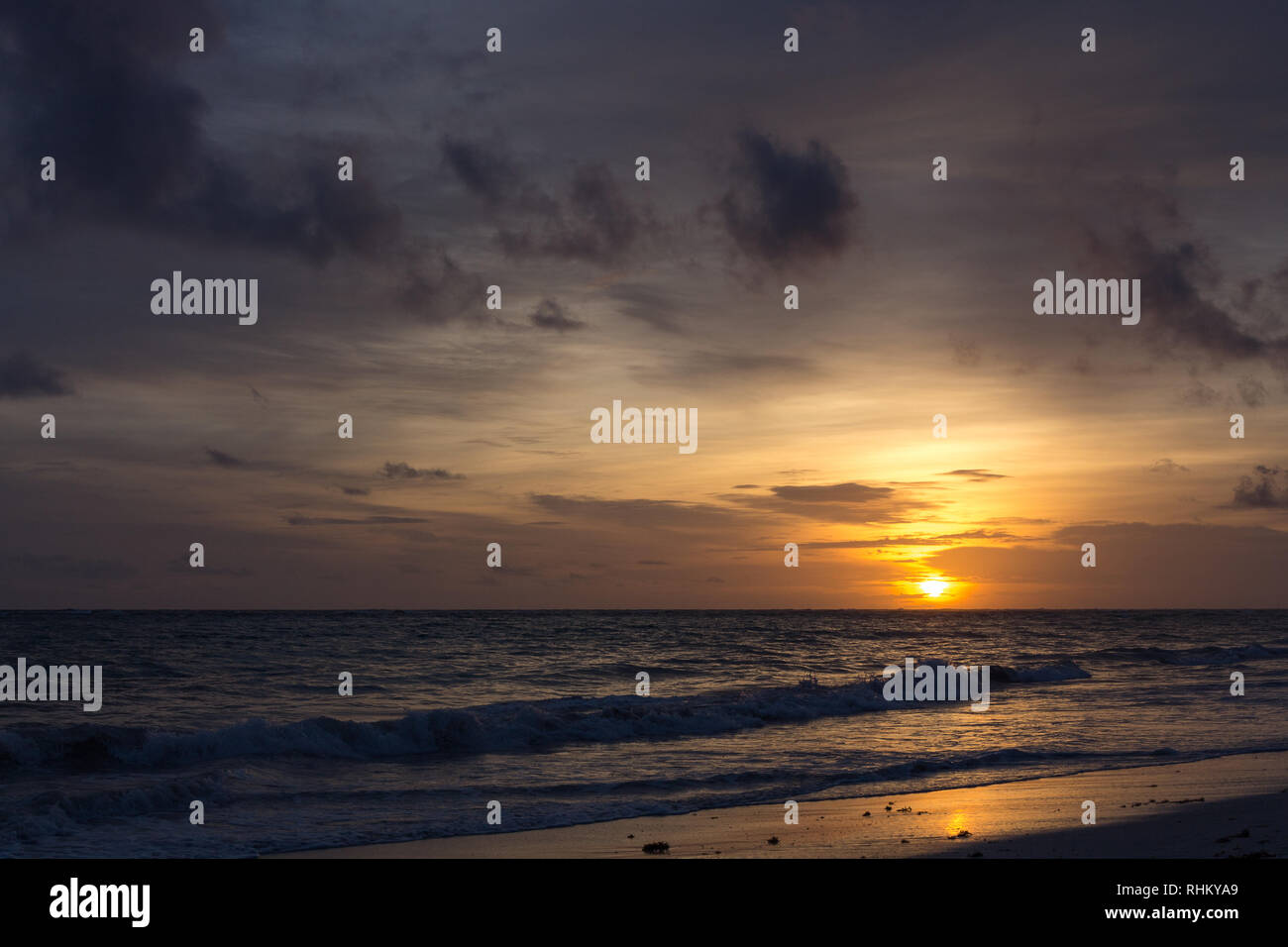 Sunrise over the carribean sea, Dominican Republic Stock Photo
