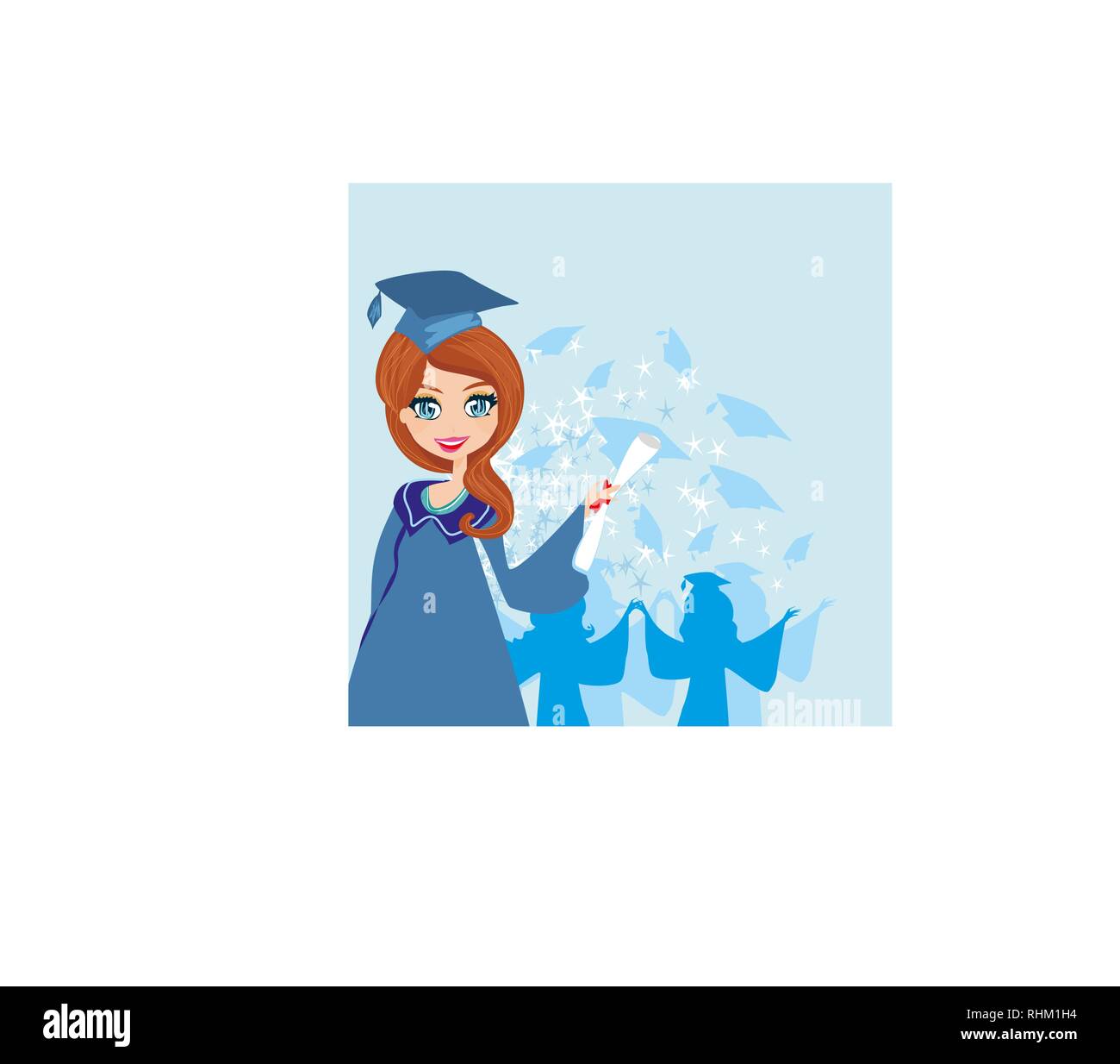 Graduation girl card Stock Vector Image & Art - Alamy
