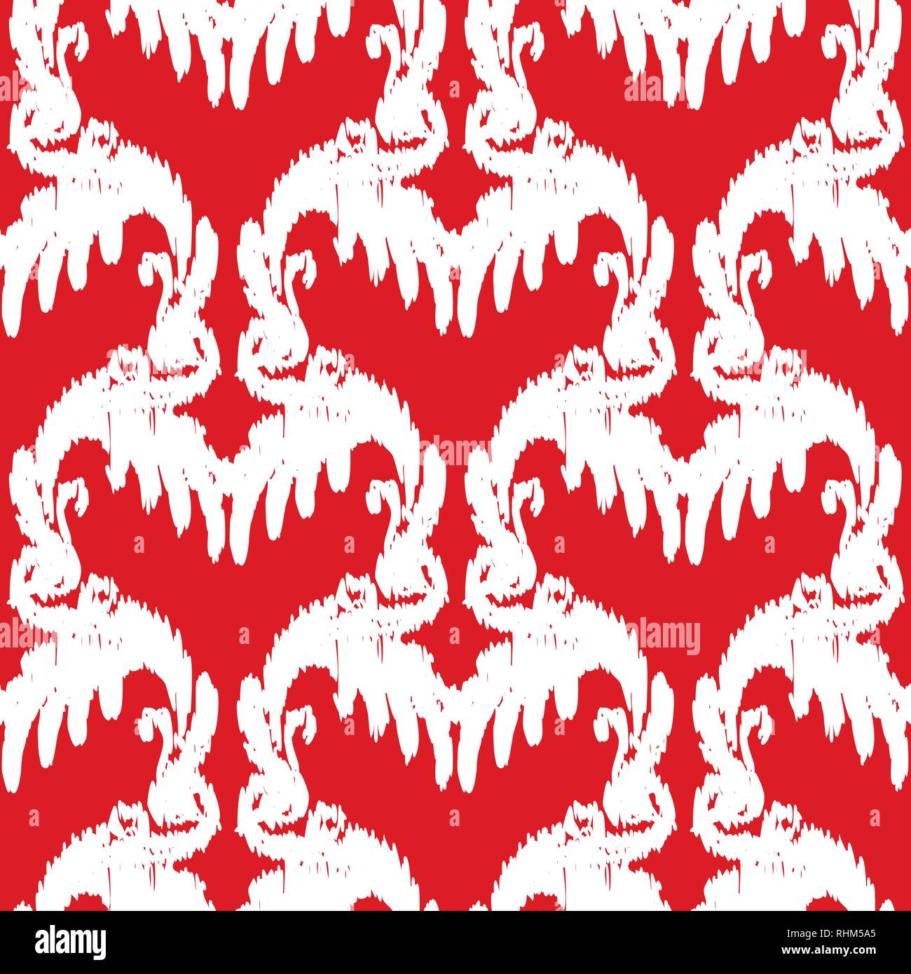 Red and white elegant seamless pattern. Vintage vector monogram classic elements. Ornament motifs for fabric and textile, wallpaper. Stock Vector