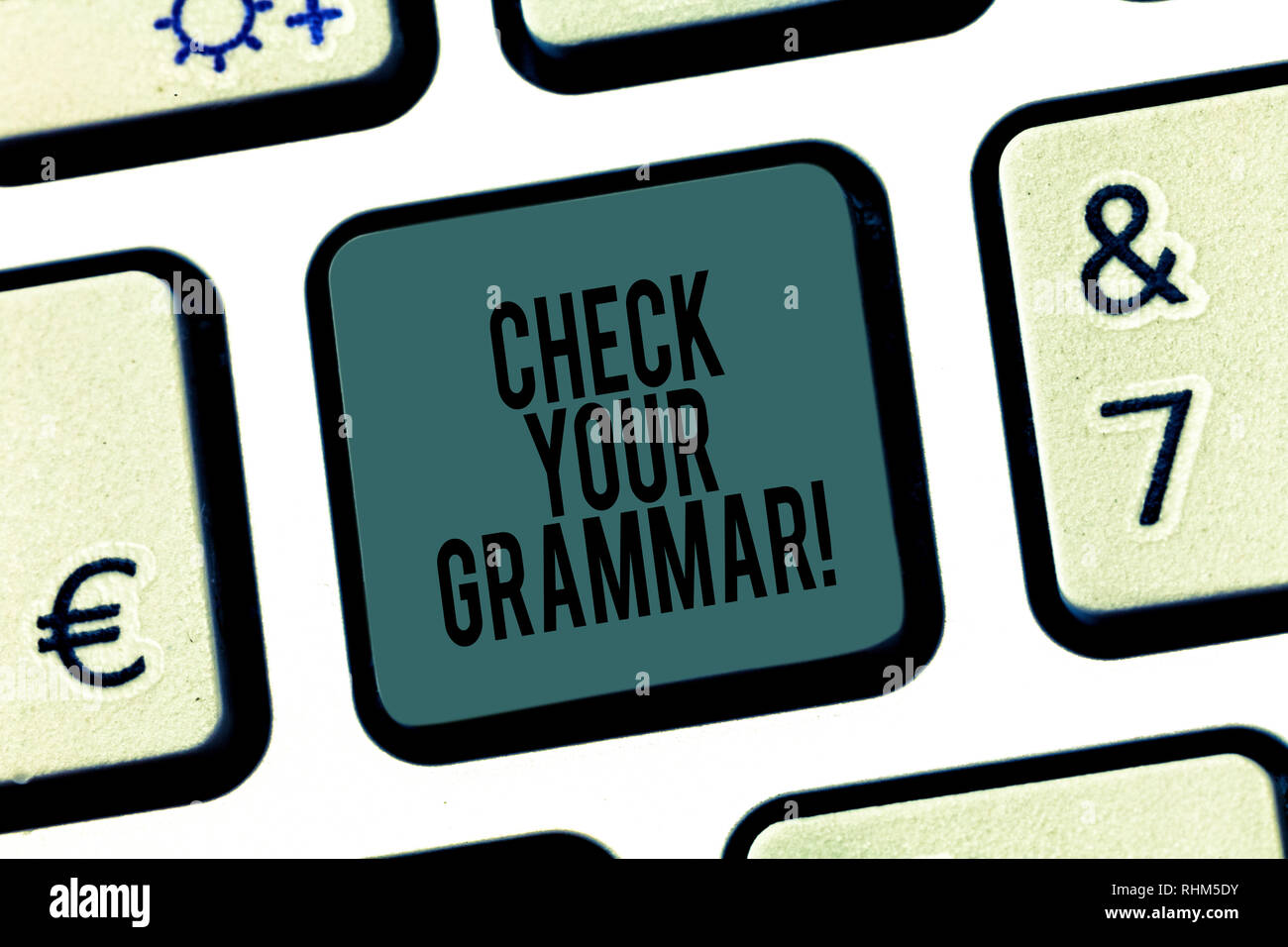 Word writing text Check Your Grammar. Business concept for Contextual spelling correction punctuation proofreading Keyboard key Intention to create co Stock Photo