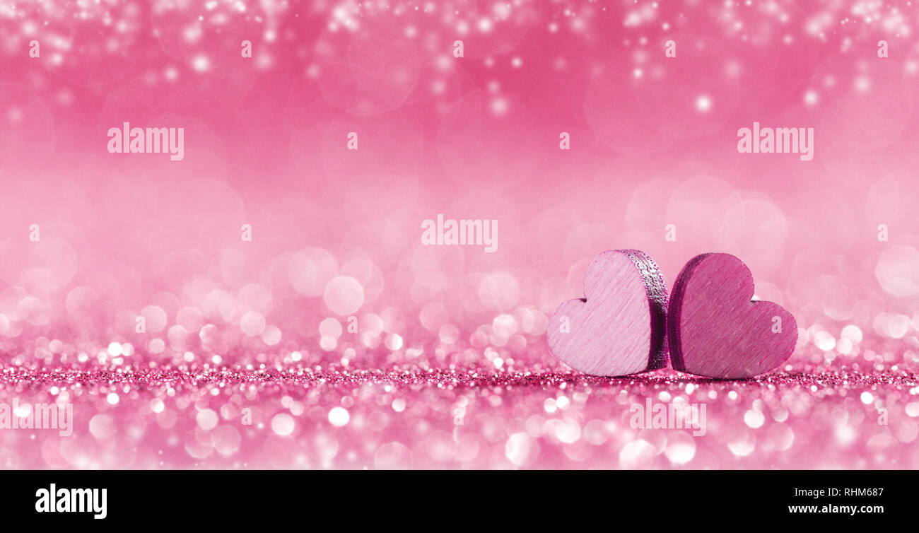 Abstract heart lights background pink hires stock photography and