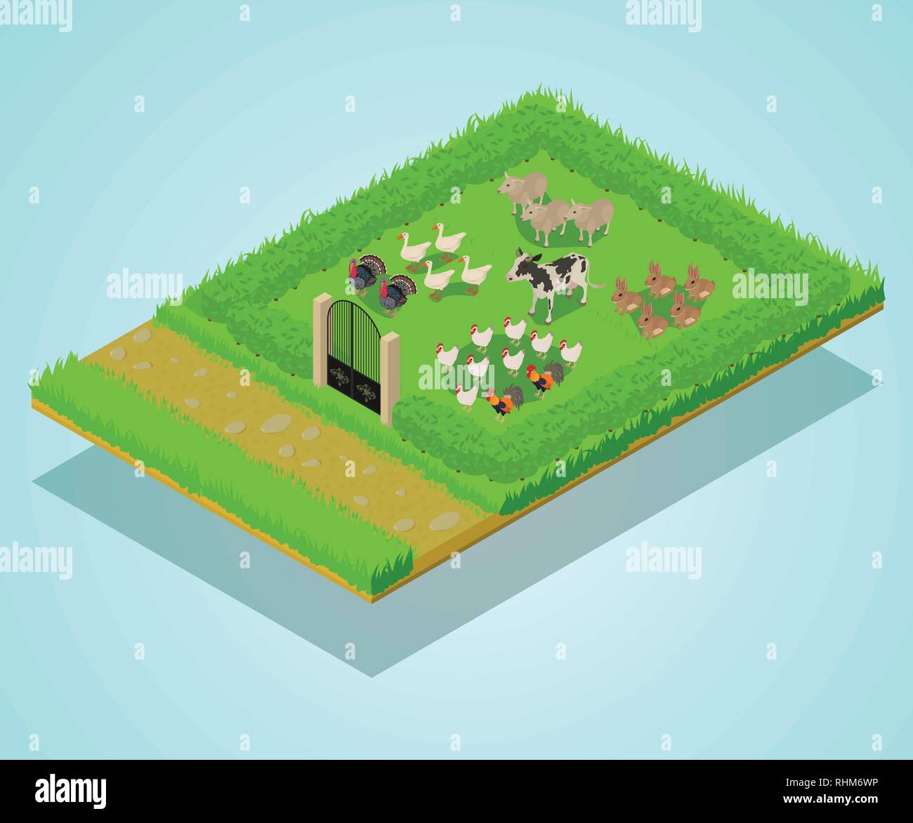 Livestock concept banner, isometric style Stock Vector Image & Art - Alamy