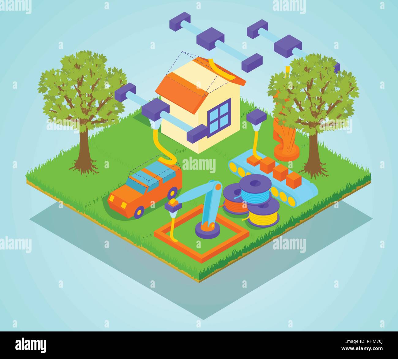 3D House concept banner, isometric style Stock Vector Image & Art - Alamy