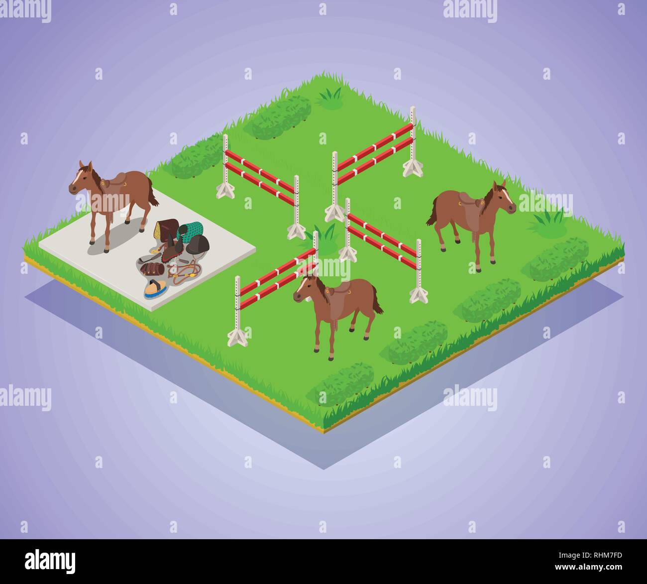 Gallop concept banner, isometric style Stock Vector