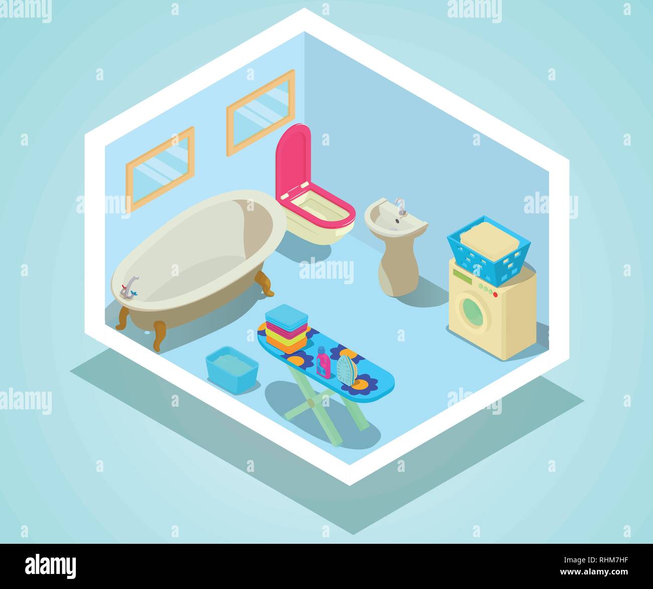 Bathroom concept banner, isometric style Stock Vector Image & Art - Alamy